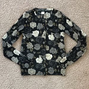 J Crew XXS Flowered Cardigan